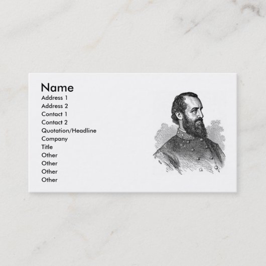 南北戦争一般ビジネスカード 名刺 (正面)