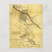 南北戦争七日戦地図（1862年） ポストカード (正面)