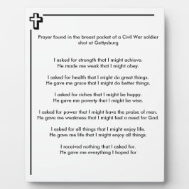 南北戦争兵士祈りの言葉 フォトプラーク