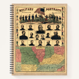南北戦争国境地帯 軍事肖像画 1861年、修復済み ノートブック