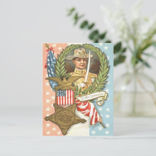 南北戦争米国旗騎兵団リース ポストカード (スタンド正面)