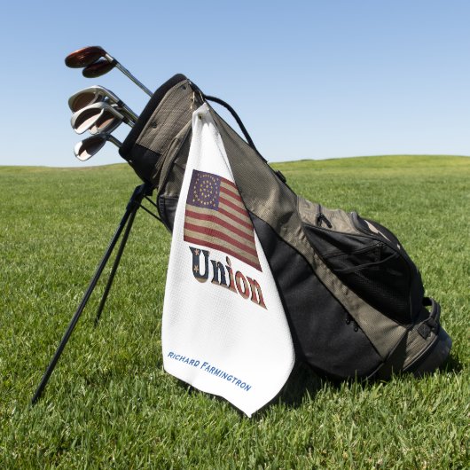 南北戦争素晴らし旗魅力的クラシック旗 ゴルフタオル (グリーン)