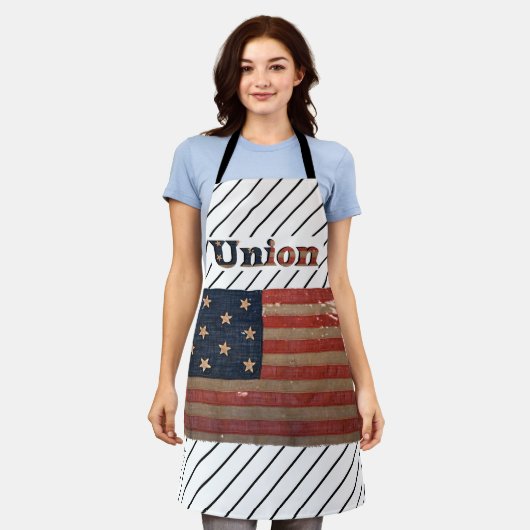 南北戦争素晴らし魅力的旗 エプロン (着用した状態)