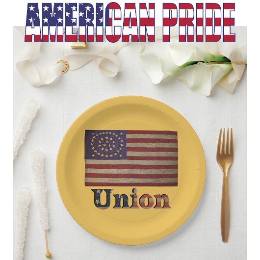 南北戦争素晴らし魅力的旗 ペーパープレート