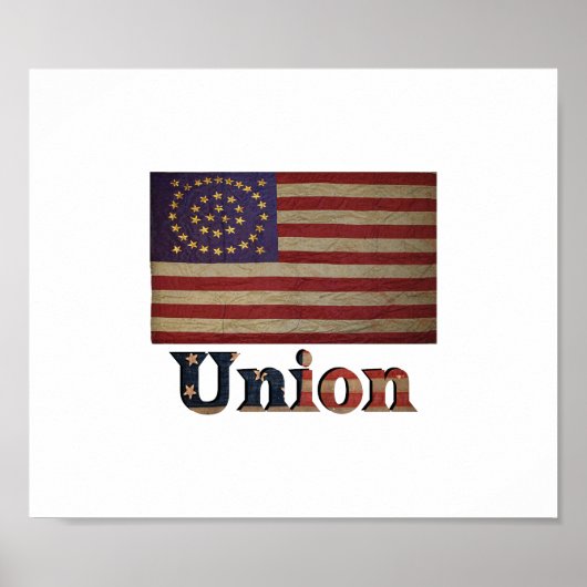 南北戦争素晴らし魅力的旗 ポスター (正面)