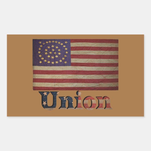 南北戦争素晴らし魅力的旗 長方形シール (正面)