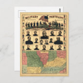 南北戦争縁ど軍隊ポートレート1861年復元 ポストカード (正面/裏面)