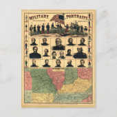 南北戦争縁ど軍隊ポートレート1861年復元 ポストカード (正面)