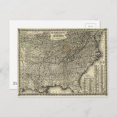 南北戦争軍隊作戦が原因を地図に失った示す ポストカード (正面/裏面)