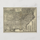 南北戦争軍隊作戦が原因を地図に失った示す ポストカード (正面)