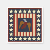 南北戦争連合イーグル&スターズキルトスクエアナプキンス スタンダードカクテルナプキン (正面)