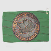 南北戦争⚔️コンフェデレートペニーウッドウォールグリーン ゴルフタオル (横)