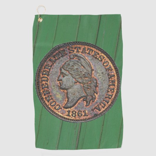 南北戦争⚔️コンフェデレートペニーウッドウォールグリーン ゴルフタオル (正面)