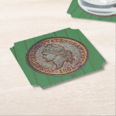 南北戦争⚔️コンフェデレートペニーウッドウォールグリーン ペーパーコースター (アングル)