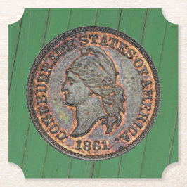 南北戦争⚔️コンフェデレートペニーウッドウォールグリーン ペーパーコースター