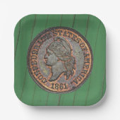 南北戦争⚔️コンフェデレートペニーグリーンウォールUSA ペーパープレート (正面)