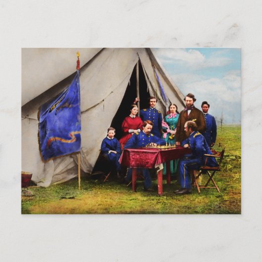 南北戦争 – 内戦チェスセット1861 ポストカード (正面)