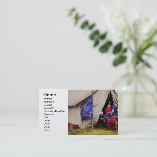 南北戦争 – 内戦チェスセット1861 名刺 (スタンド正面)