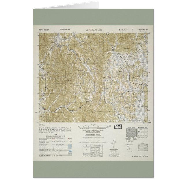 南北朝鮮(1952年)の地形図 (正面)