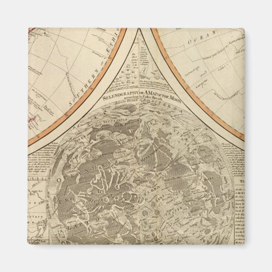 南半球の世界地図 マグネット (正面)