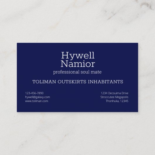 南半球の中心座 名刺 (裏面)