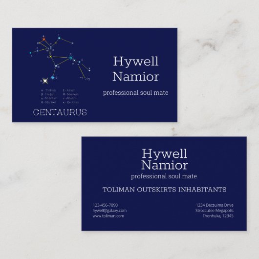 南半球の中心座 名刺 (正面/裏面)