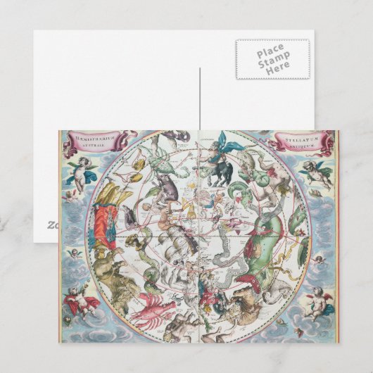 南半球の地図2 ポストカード (正面/裏面)