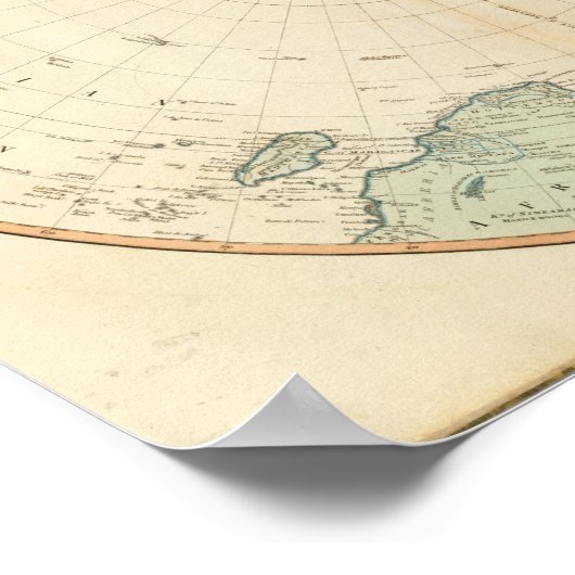 南半球の地図 ポスター (角)