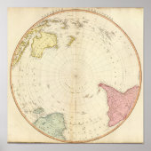 南半球の地図 ポスター (正面)