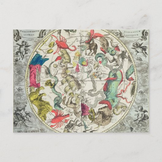 南半球の地図 ポストカード (正面)