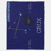 南半球クルークス星座 フリースブランケット (正面)