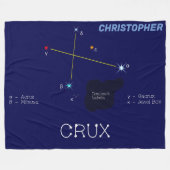 南半球クルークス星座 フリースブランケット (正面(横))