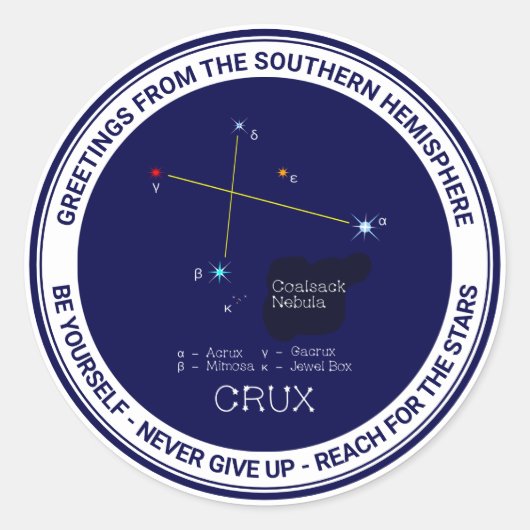 南半球クルークス星座 ラウンドシール (正面)
