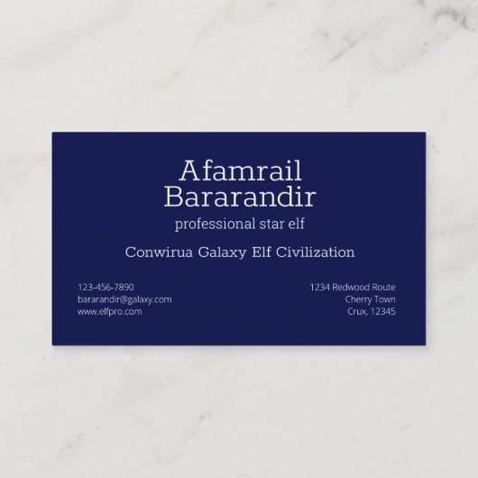 南半球クルークス星座 名刺 (裏面)