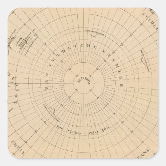 南半球、南極大陸 スクエアシール (正面)