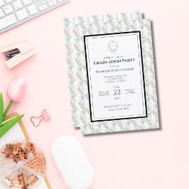 南名門私立校風のギンガムモノグラム卒業党 招待状
