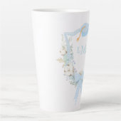 南名門私立校風のギンガムモノグラム卒業 カフェラテマグ (正面)