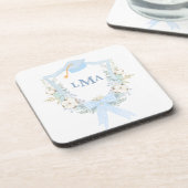 南名門私立校風のギンガムモノグラム卒業 コースター (左側)