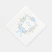 南名門私立校風のギンガムモノグラム卒業 スタンダードランチョンナプキン (角)