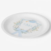 南名門私立校風のギンガムモノグラム卒業 ペーパープレート (アングル)