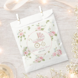 南名門私立校風のピンクの女の子のフローラ赤ちゃんシャワー フェイバーバッグ