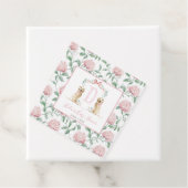 南名門私立校風のピンクの女の子の犬の赤ちゃんシャワー フェイバータグ (インサイチュ)