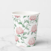 南名門私立校風のピンクの女の子の犬の赤ちゃんシャワー 紙コップ (裏面)