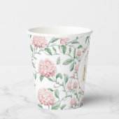 南名門私立校風のピンクの女の子の犬の赤ちゃんシャワー 紙コップ (右)