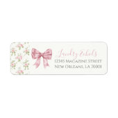 南名門私立校風のピンクフローラ赤ちゃんシャワー ラベル (正面)