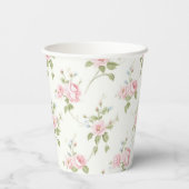 南名門私立校風のピンク弓赤ちゃんシャワー 紙コップ (裏面)