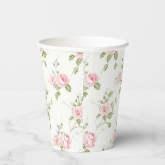 南名門私立校風のピンク弓赤ちゃんシャワー 紙コップ (右)