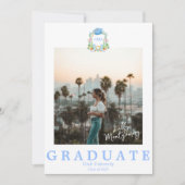 南名門私立校風のモノグラム卒業写真 招待状 (正面)