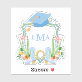 南名門私立校風の女性のカーボーイモノグラム卒業広場 シール