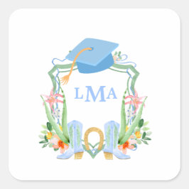 南名門私立校風の女性のカーボーイモノグラム卒業 スクエアシール